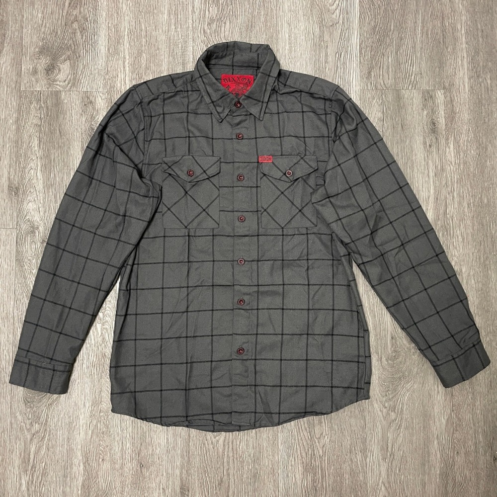 Dixxon Flannel Shirt Mens Medium Grey The Lafayette Windowpane Check Workwear